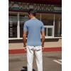 imagePJ PAUL JONES Mens Knit Polo Shirt Short Sleeve Textured Polo Shirts Casual Summer Collared Polo T ShirtGray Blue