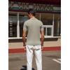 imagePJ PAUL JONES Mens Knit Polo Shirt Short Sleeve Textured Polo Shirts Casual Summer Collared Polo T ShirtKhaki