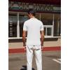 imagePJ PAUL JONES Mens Knit Polo Shirt Short Sleeve Textured Polo Shirts Casual Summer Collared Polo T ShirtWhite