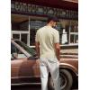 imagePJ PAUL JONES Mens Polo Shirt V Neck Texture Shirt Short Sleeve Casual Knit PolosApricot