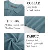imagePJ PAUL JONES Mens Polo Shirts Short Sleeve Textured Knit VNeck Polo T Shirt Business Casual Golf ShirtsBlue Gray