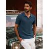 imagePJ PAUL JONES Mens Polo Shirts Short Sleeve Textured Knit VNeck Polo T Shirt Business Casual Golf ShirtsDark Blue