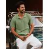 imagePJ PAUL JONES Mens Polo Shirts Short Sleeve Textured Knit VNeck Polo T Shirt Business Casual Golf ShirtsLight Green