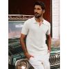 imagePJ PAUL JONES Mens Polo Shirts Short Sleeve Textured Knit VNeck Polo T Shirt Business Casual Golf ShirtsWhite