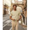 imagePJ PAUL JONES Mens TShirts Knit Short Sleeve Crewneck Shirt Casual Textured Pullover TeesApricot