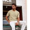 imagePJ PAUL JONES Mens TShirts Knit Short Sleeve Crewneck Shirt Casual Textured Pullover TeesApricot