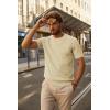 imagePJ PAUL JONES Mens TShirts Knit Short Sleeve Crewneck Shirt Casual Textured Pullover TeesApricot
