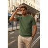 imagePJ PAUL JONES Mens TShirts Knit Short Sleeve Crewneck Shirt Casual Textured Pullover TeesArmy Green