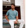 imagePJ PAUL JONES Mens TShirts Knit Short Sleeve Crewneck Shirt Casual Textured Pullover TeesBlue Grey