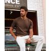 imagePJ PAUL JONES Mens TShirts Knit Short Sleeve Crewneck Shirt Casual Textured Pullover TeesCoffee