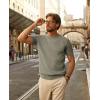 imagePJ PAUL JONES Mens TShirts Knit Short Sleeve Crewneck Shirt Casual Textured Pullover TeesLight Green