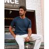imagePJ PAUL JONES Mens TShirts Knit Short Sleeve Crewneck Shirt Casual Textured Pullover TeesNavy Blue