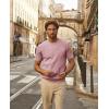 imagePJ PAUL JONES Mens TShirts Knit Short Sleeve Crewneck Shirt Casual Textured Pullover TeesPink