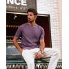 imagePJ PAUL JONES Mens TShirts Knit Short Sleeve Crewneck Shirt Casual Textured Pullover TeesPurple