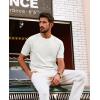 imagePJ PAUL JONES Mens TShirts Knit Short Sleeve Crewneck Shirt Casual Textured Pullover TeesWhite