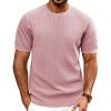 imagePJ PAUL JONES Mens TShirts Knit Short Sleeve Crewneck Shirt Casual Textured Pullover TeesPink