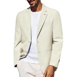 imagePJ PAUL JONES Mens Blazer Casual Linen Sport Coat Two Button Lightweight Suit Blazer JacketsApricot