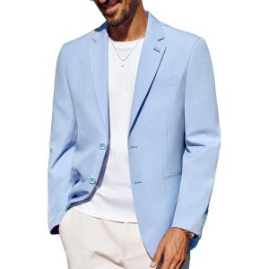 imagePJ PAUL JONES Mens Blazer Casual Linen Sport Coat Two Button Lightweight Suit Blazer JacketsBlue