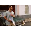 imagePJ PAUL JONES Mens Button Down Shirt Lightweight Shirts Short Sleeve Band Collar Untucked ShirtBeige Gray