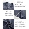 imagePJ PAUL JONES Mens Button Down Shirt Lightweight Shirts Short Sleeve Band Collar Untucked ShirtBlue Gray