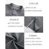 imagePJ PAUL JONES Mens Button Down Shirt Lightweight Shirts Short Sleeve Band Collar Untucked ShirtDark Gray