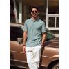 imagePJ PAUL JONES Mens Polo Shirts Short Sleeve Fashion Textured Polo Shirt Regular Fit Stretchy Golf ShirtsLight Green