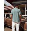 imagePJ PAUL JONES Mens Polo Shirts Short Sleeve Fashion Textured Polo Shirt Regular Fit Stretchy Golf ShirtsLight Green