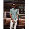 imagePJ PAUL JONES Mens Polo Shirts Short Sleeve Fashion Textured Polo Shirt Regular Fit Stretchy Golf ShirtsLight Green