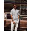 imagePJ PAUL JONES Mens Polo Shirts Short Sleeve Fashion Textured Polo Shirt Regular Fit Stretchy Golf ShirtsLight Grey