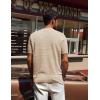 imagePJ PAUL JONES Mens TShirts Short Sleeve Crewneck Knit TShirt Casual Lightweight Solid Knitted TeesApricot