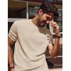 imagePJ PAUL JONES Mens TShirts Short Sleeve Crewneck Knit TShirt Casual Lightweight Solid Knitted TeesApricot
