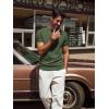 imagePJ PAUL JONES Mens TShirts Short Sleeve Crewneck Knit TShirt Casual Lightweight Solid Knitted TeesArmy Green
