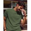 imagePJ PAUL JONES Mens TShirts Short Sleeve Crewneck Knit TShirt Casual Lightweight Solid Knitted TeesArmy Green