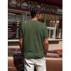 imagePJ PAUL JONES Mens TShirts Short Sleeve Crewneck Knit TShirt Casual Lightweight Solid Knitted TeesArmy Green