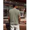imagePJ PAUL JONES Mens TShirts Short Sleeve Crewneck Knit TShirt Casual Lightweight Solid Knitted TeesBean Green