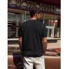 imagePJ PAUL JONES Mens TShirts Short Sleeve Crewneck Knit TShirt Casual Lightweight Solid Knitted TeesBlack