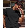imagePJ PAUL JONES Mens TShirts Short Sleeve Crewneck Knit TShirt Casual Lightweight Solid Knitted TeesBlack