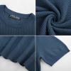 imagePJ PAUL JONES Mens TShirts Short Sleeve Crewneck Knit TShirt Casual Lightweight Solid Knitted TeesBlue