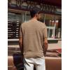 imagePJ PAUL JONES Mens TShirts Short Sleeve Crewneck Knit TShirt Casual Lightweight Solid Knitted TeesCamel