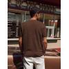 imagePJ PAUL JONES Mens TShirts Short Sleeve Crewneck Knit TShirt Casual Lightweight Solid Knitted TeesCoffee
