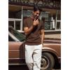 imagePJ PAUL JONES Mens TShirts Short Sleeve Crewneck Knit TShirt Casual Lightweight Solid Knitted TeesCoffee
