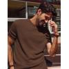imagePJ PAUL JONES Mens TShirts Short Sleeve Crewneck Knit TShirt Casual Lightweight Solid Knitted TeesCoffee