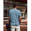 imagePJ PAUL JONES Mens TShirts Short Sleeve Crewneck Knit TShirt Casual Lightweight Solid Knitted TeesGrey Blue