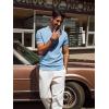 imagePJ PAUL JONES Mens TShirts Short Sleeve Crewneck Knit TShirt Casual Lightweight Solid Knitted TeesLight Blue