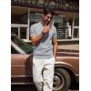 imagePJ PAUL JONES Mens TShirts Short Sleeve Crewneck Knit TShirt Casual Lightweight Solid Knitted TeesLight Gray