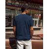 imagePJ PAUL JONES Mens TShirts Short Sleeve Crewneck Knit TShirt Casual Lightweight Solid Knitted TeesRoyal Blue