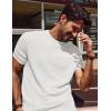imagePJ PAUL JONES Mens TShirts Short Sleeve Crewneck Knit TShirt Casual Lightweight Solid Knitted TeesWhite