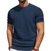 imagePJ PAUL JONES Mens TShirts Short Sleeve Crewneck Knit TShirt Casual Lightweight Solid Knitted TeesRoyal Blue