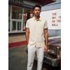 imagePJ PAUL JONES Mens Button Down Short Sleeve Shirt Casual Wrinkle Free Dress Shirt with Flip Print CuffApricot