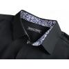 imagePJ PAUL JONES Mens Button Down Short Sleeve Shirt Casual Wrinkle Free Dress Shirt with Flip Print CuffBlack